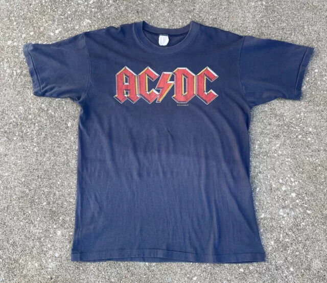 Vintage 1980 ACDC Back In Black Europe Tour T Shirt