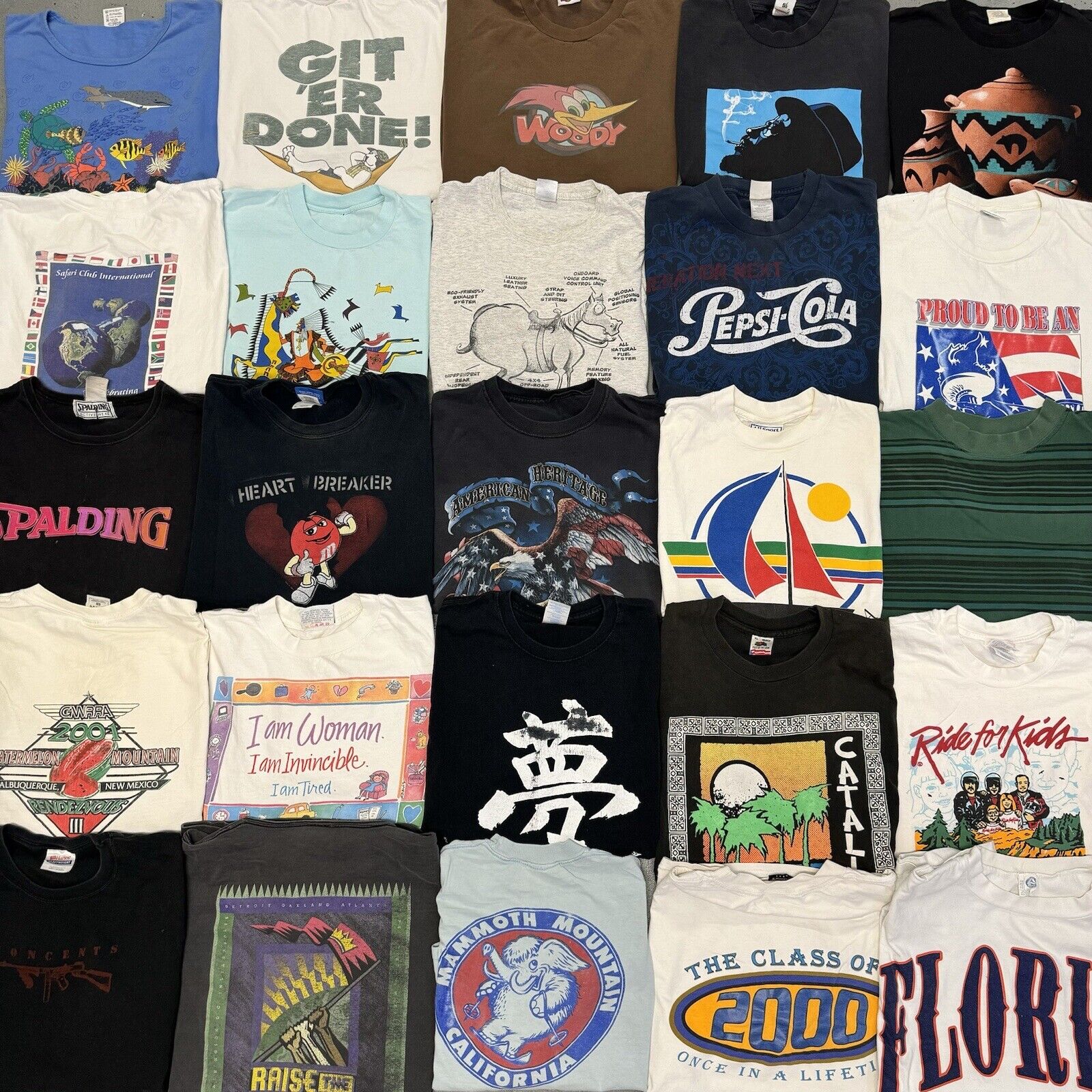 Vintage & Modern Wholesale T-shirt Lot 25 Items Reseller 90s 00s Bundle May6-1