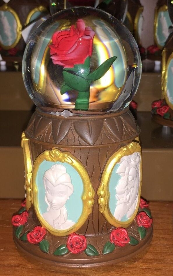 DISNEY PARKS BEAUTY AND THE BEAST CAMEO MUSICAL SNOW GLOBE TALE AS OLD AS TIME