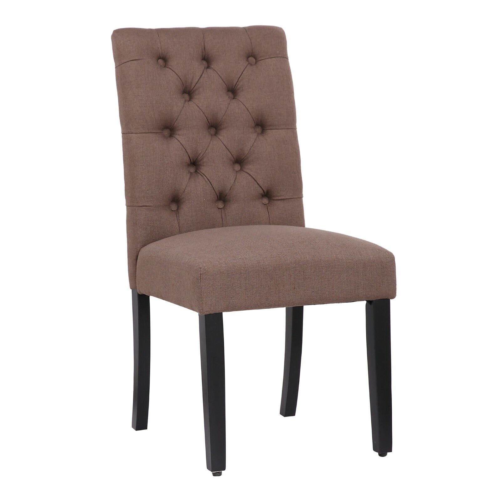 Tufted Button Padded Fabric Upholstered Barstool Dining Kitchen Seat Side Chair