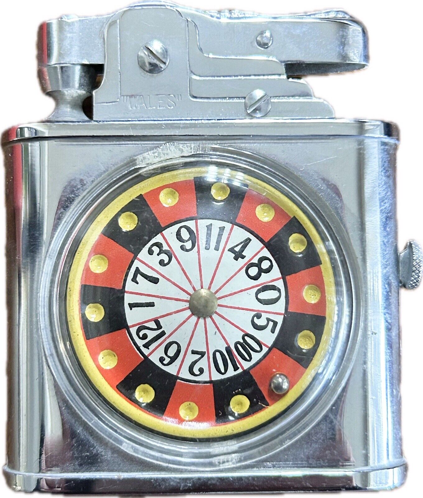 Mid-1900s “Wales” Monte Carlo Antique Roulette Cigarette Lighter VG+ NOS Classy