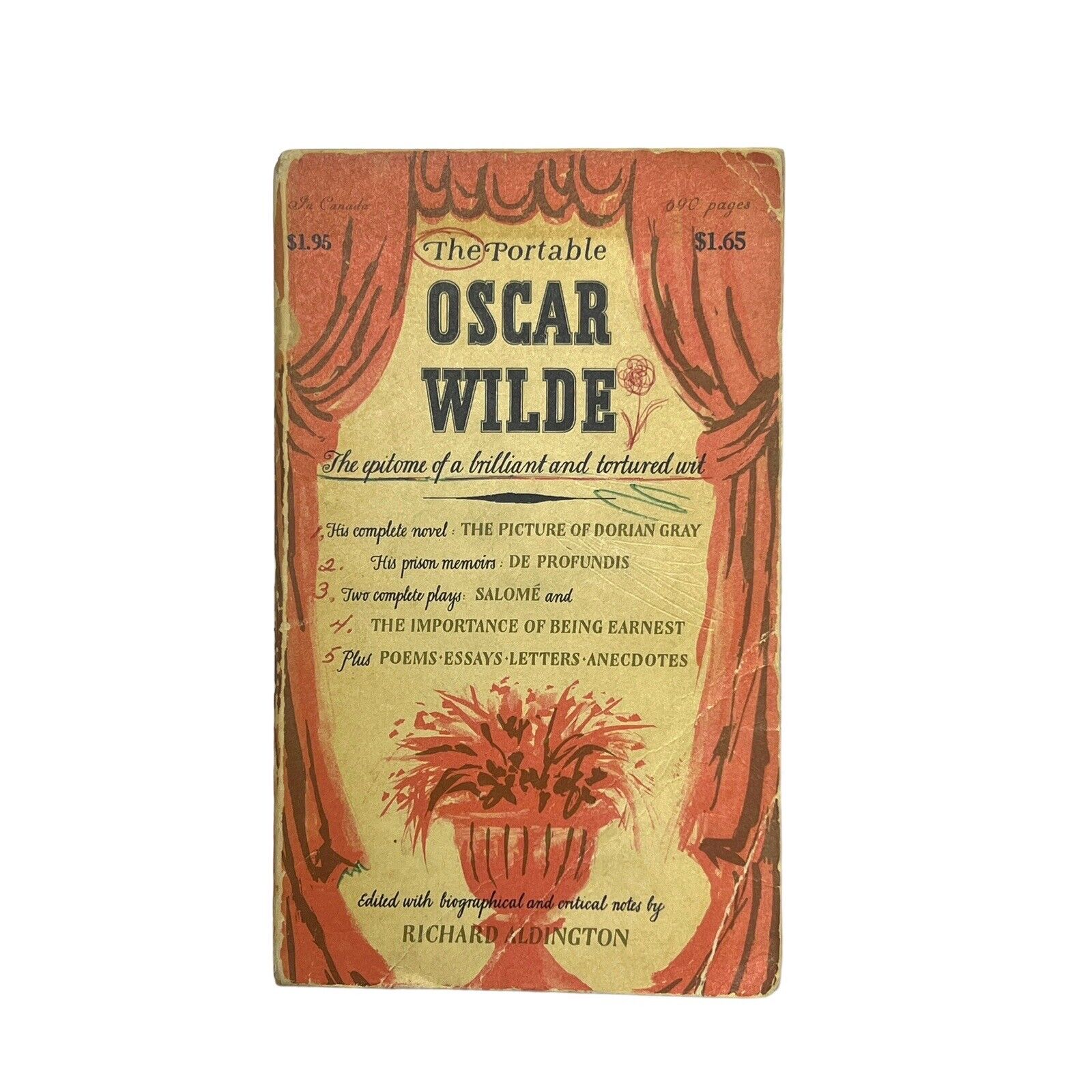 Oscar Wilde THE PORTABLE, 1st Edition, 9th Printing Vintage Poetry Poem Antique