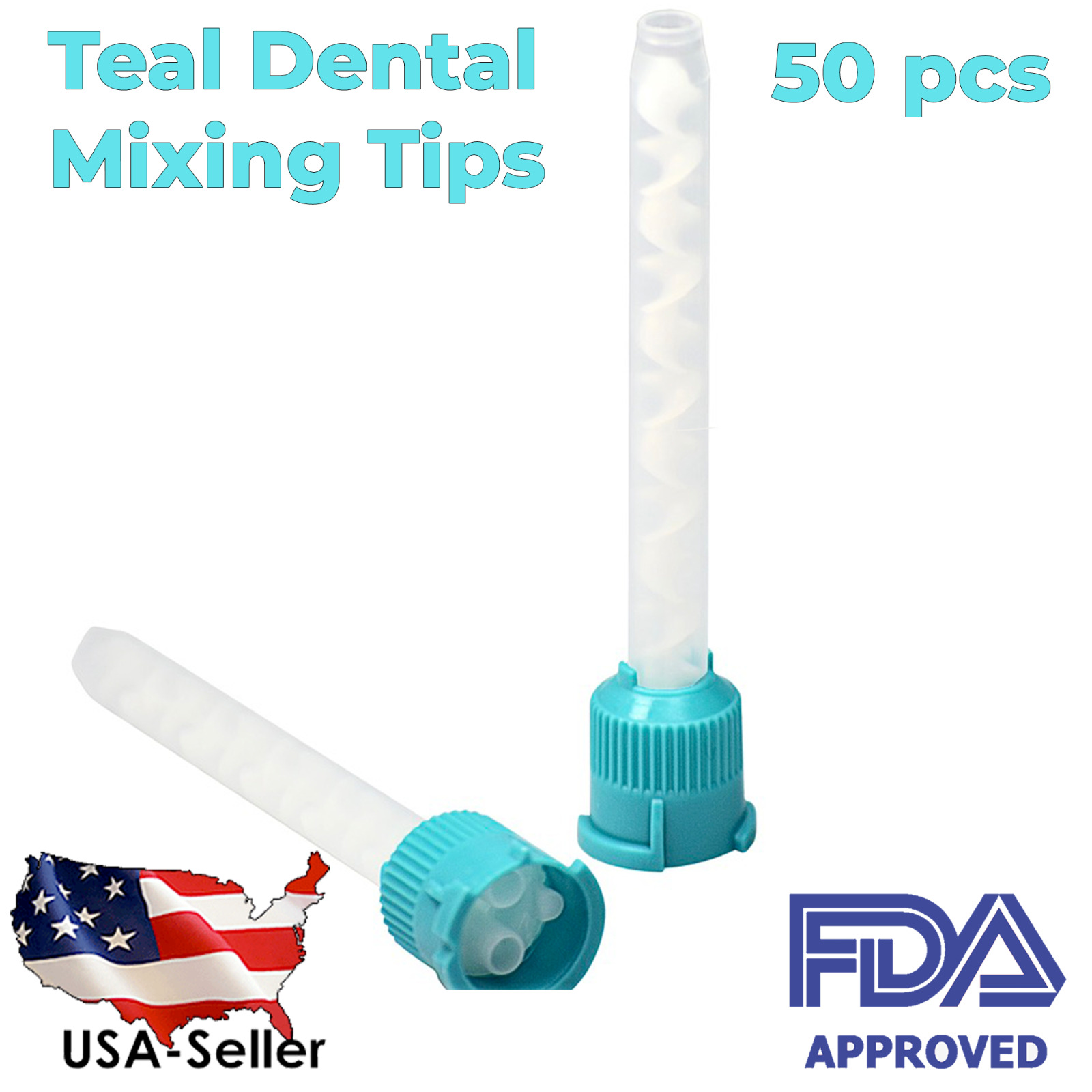 Teal Dental Impression Mixing Tips (50 pcs) (FDA)