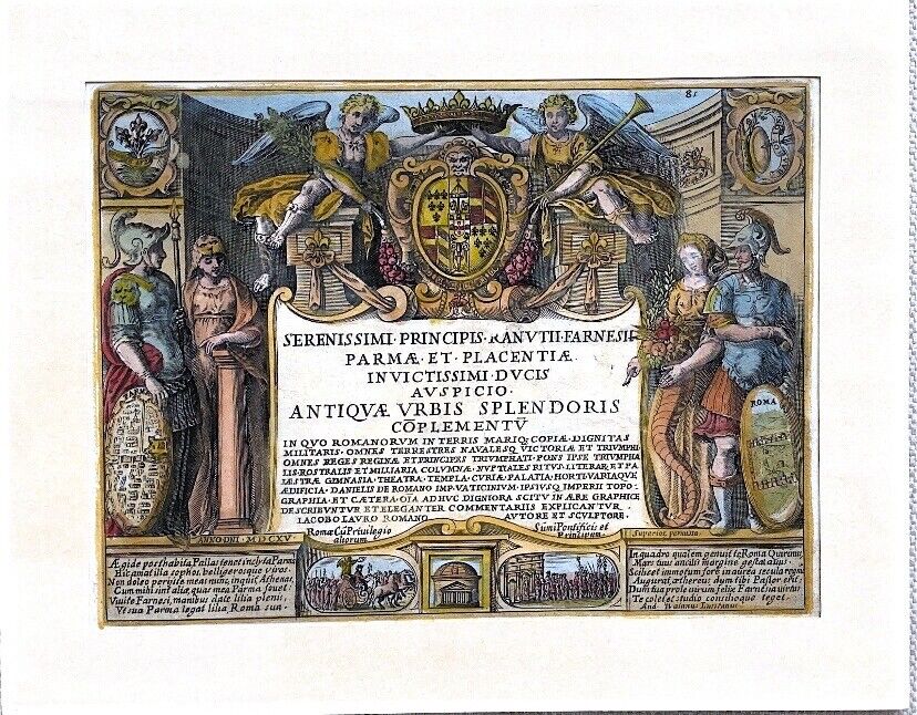 XVII ème - Italie - Superbe Gravure Antiquae Urbis Splendoris Par L Giacomo 1615