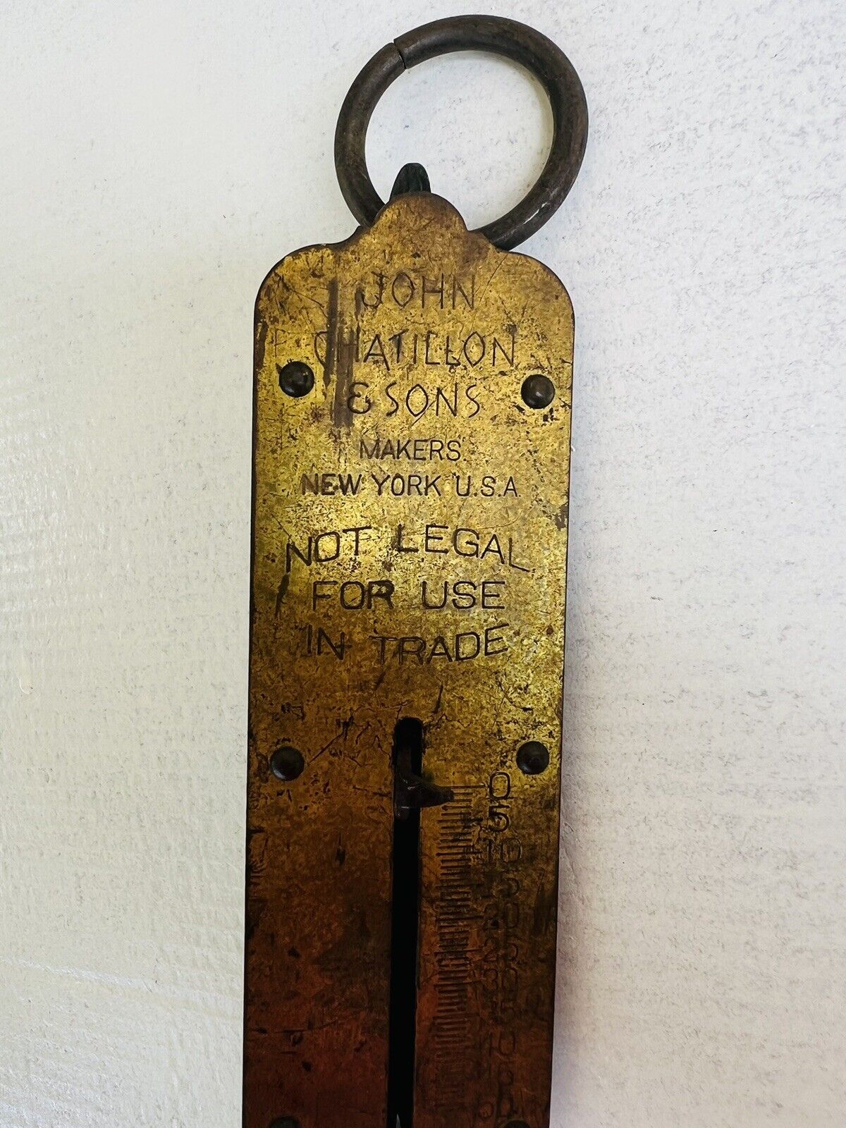 Vintage 1800’s  Brass Antique John Chatillon And Sons Hanging Scale 50lbs-NY-USA