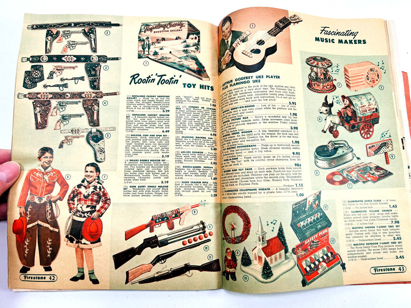 vtg 1951 1952 Firestone Winter Christmas Catalog toys dolls automobilia tucks