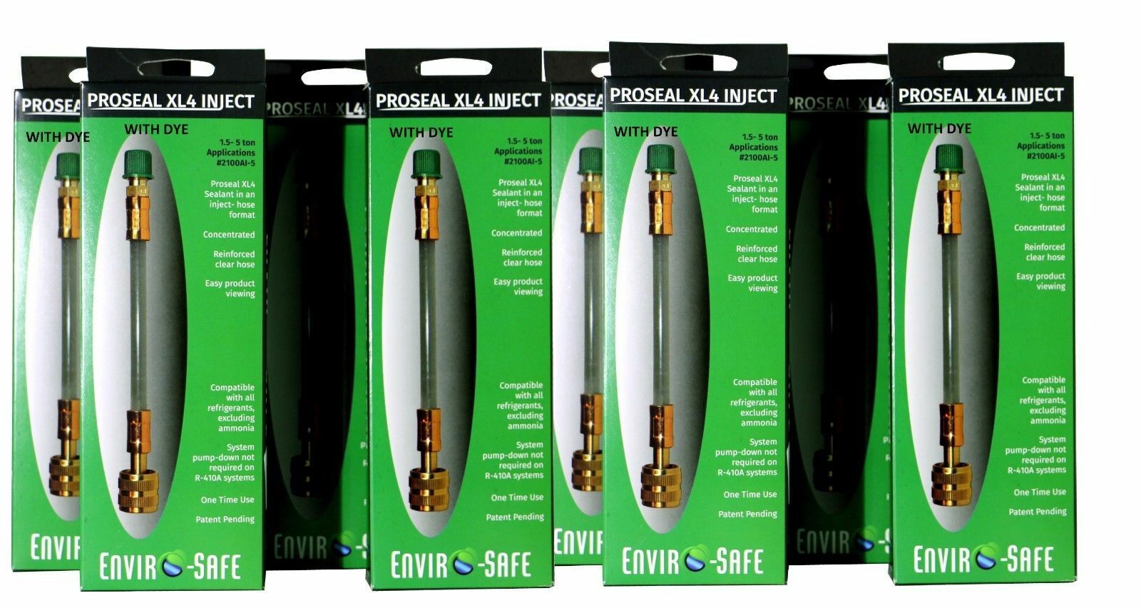 Enviro-Safe ProSeal XL4 with Dye,  easy seal, ac sealant,Inject 5 ton Pack of 8 