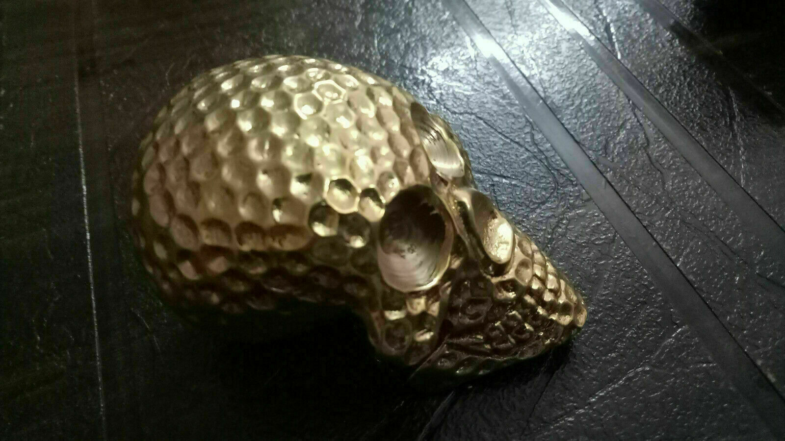 Antique Victorian Solid Brass Design Skull Head Handle Only /Walking Cane Stick