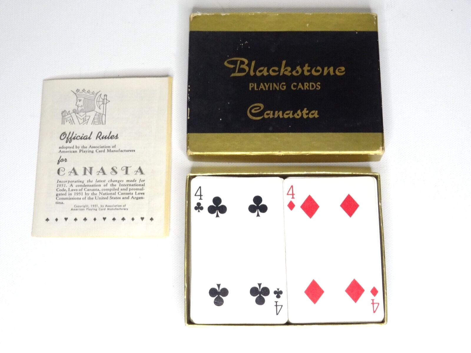 Vintage  1951 Blackstone Canasta Double Deck Playing Cards Collectibles Rare