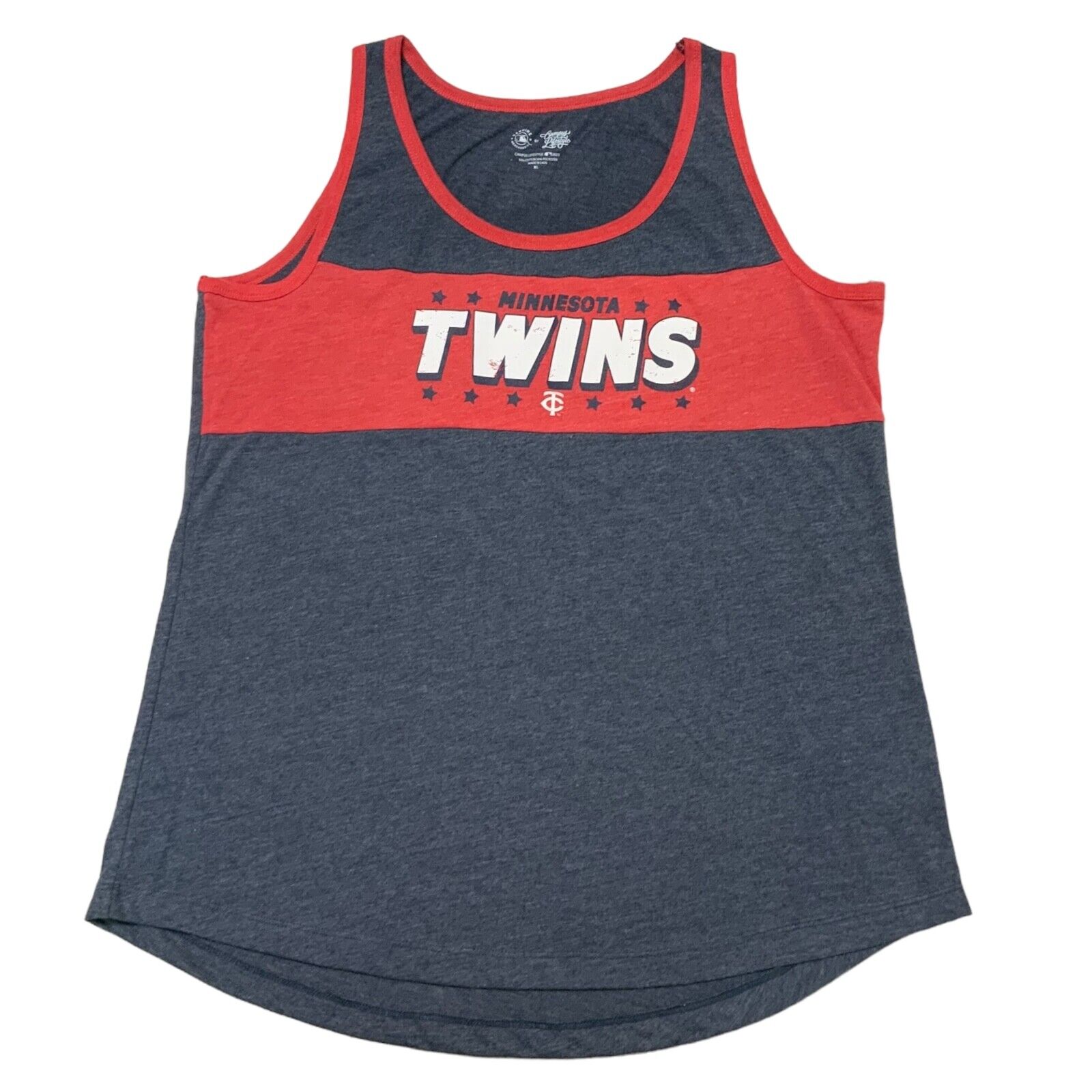 MLB Minnesota Twins Women\'s Cotton Sleeveless Bi-Blend Tank, Size XL