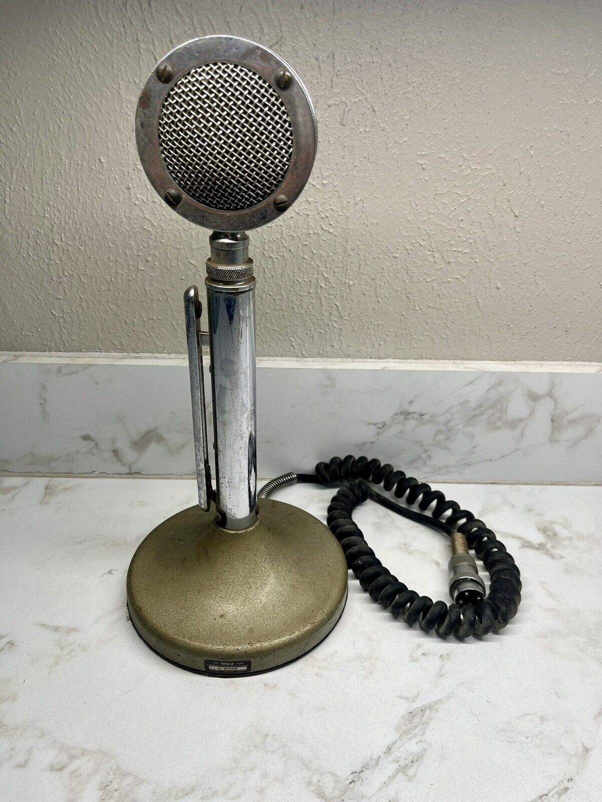 Astatic D-104 MIC Microphone Early Model G Base 4 Pin Ham CB Radio Mic Untested