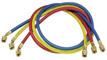 Yellow Jacket 21985 Manifold Hose Set,60 In,Red,Yellow,Blue