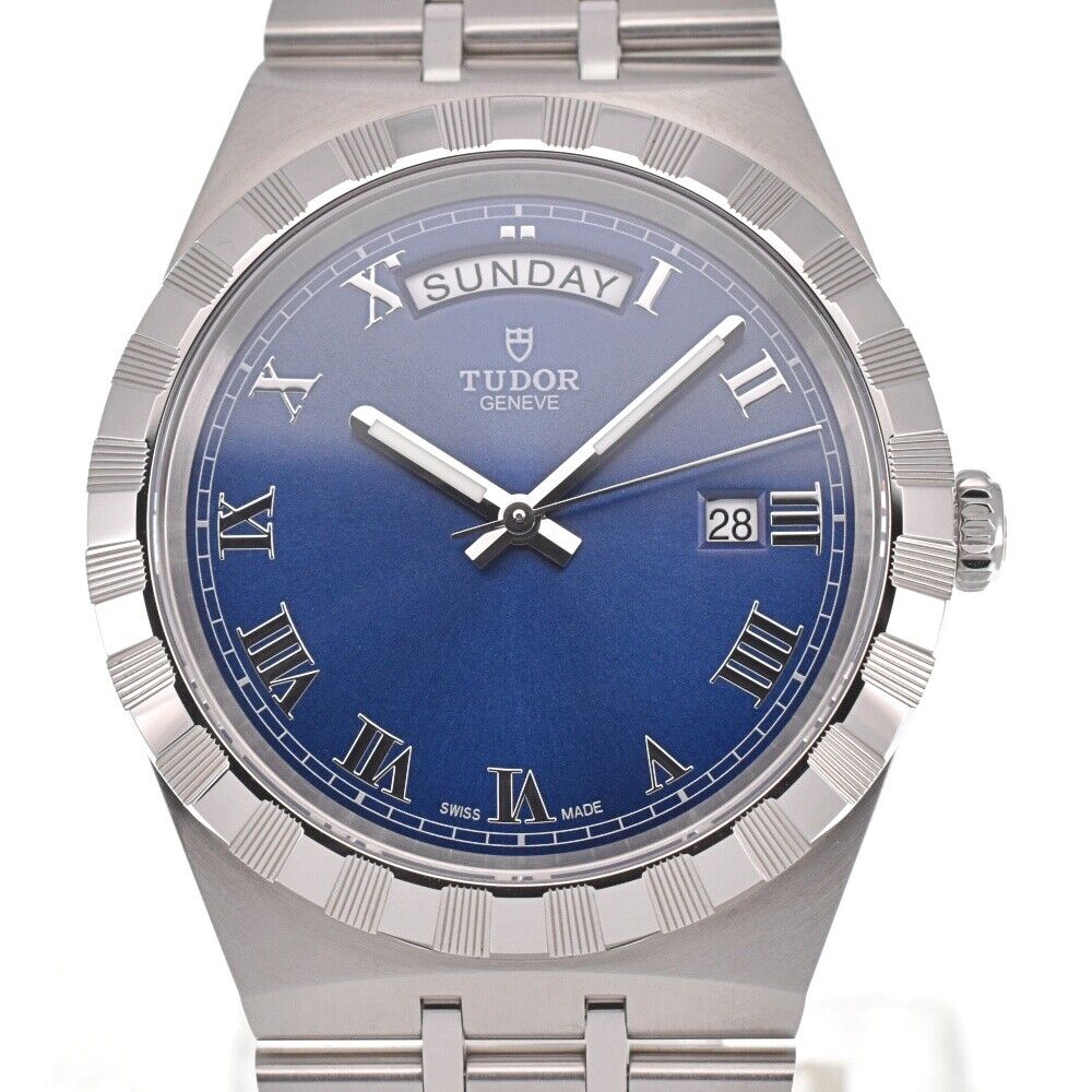 with paper TUDOR Royal 28600 Day date blue Dial Automatic Men\'s Watch L#129407