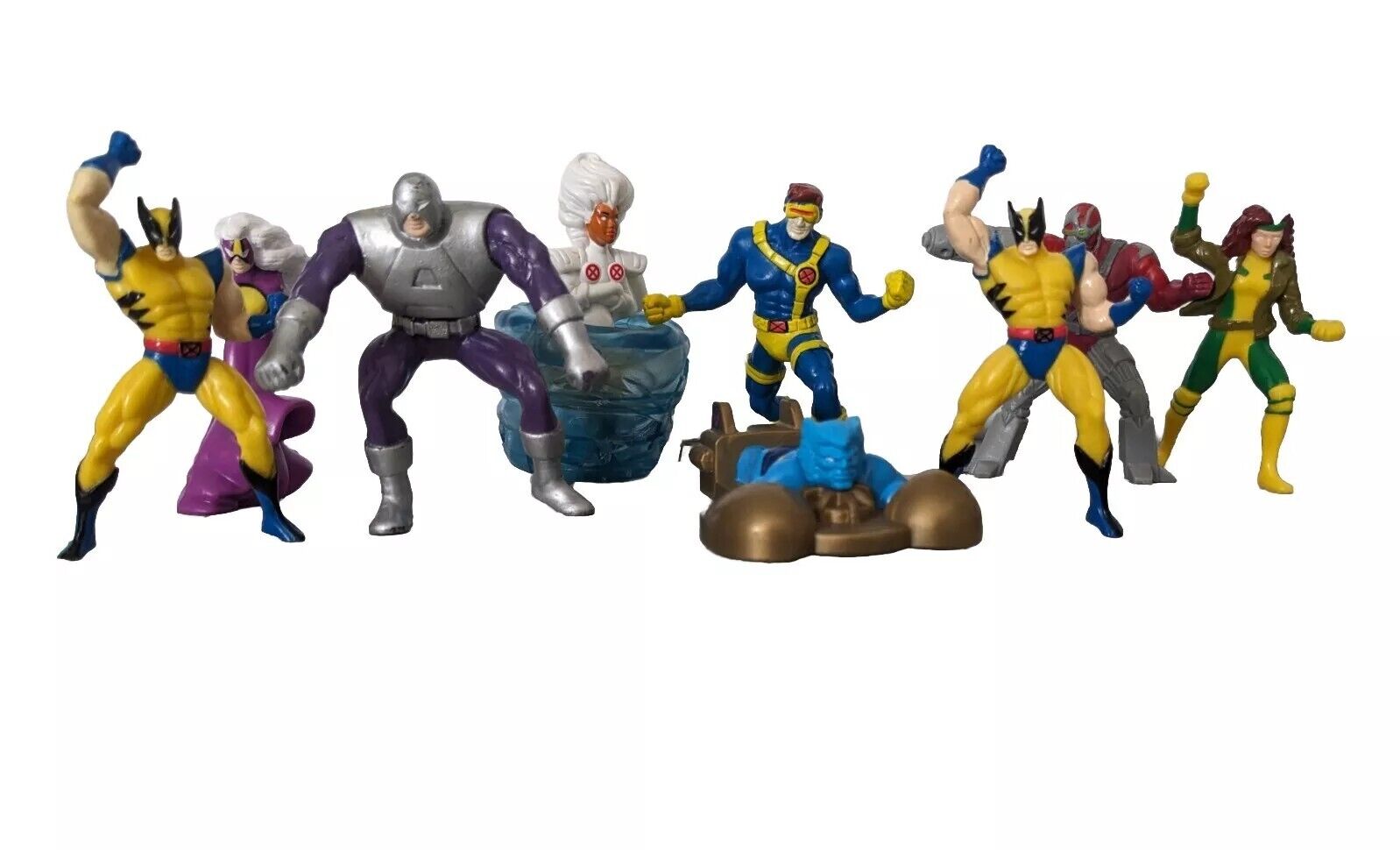 Vintage Hardees Toys 1995 Marvel X-Men Set Of 9 Action Figures Loose Some Move