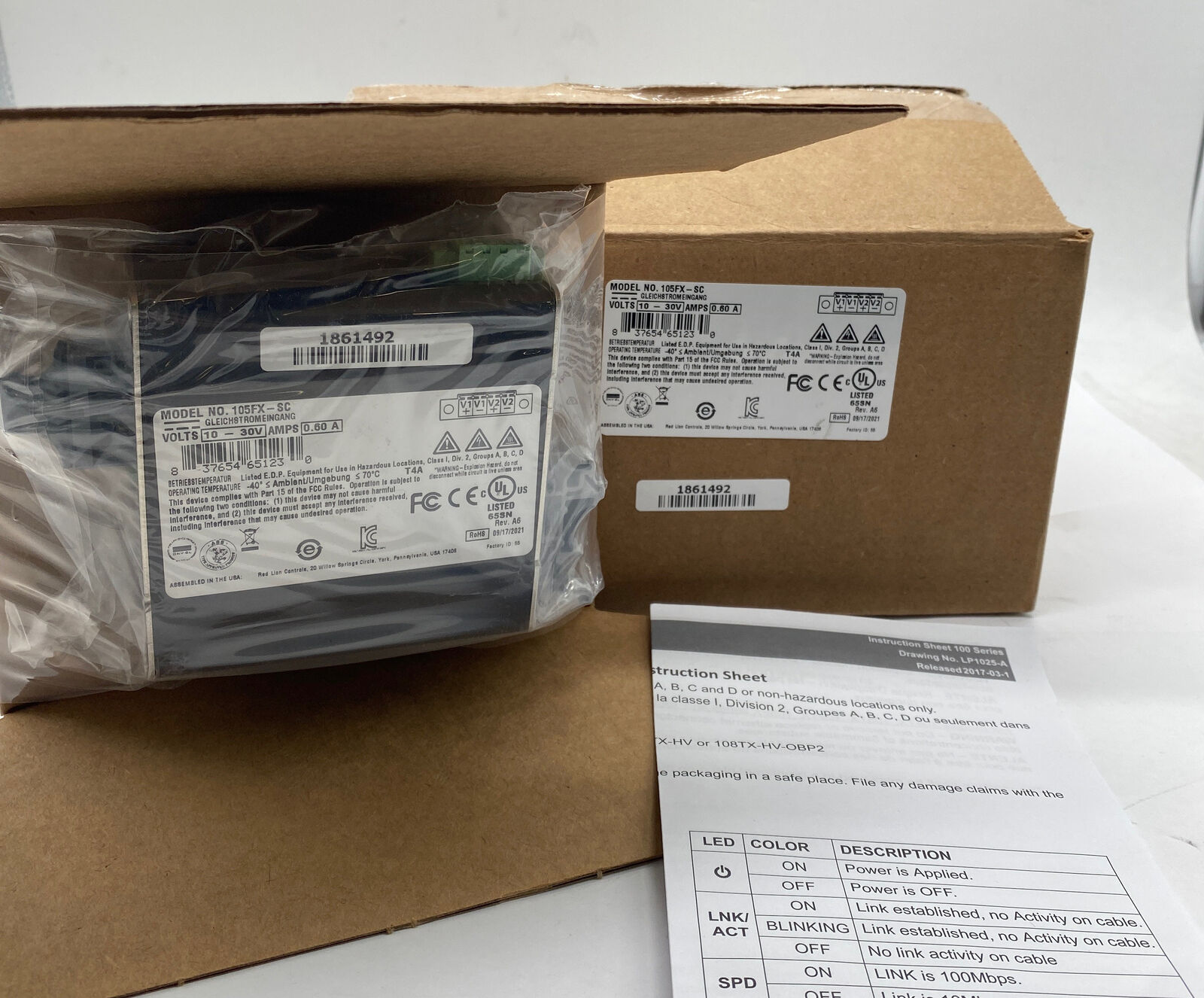 NEW Red Lion Controls 150FX-SC Industrial Ethernet Switch 
