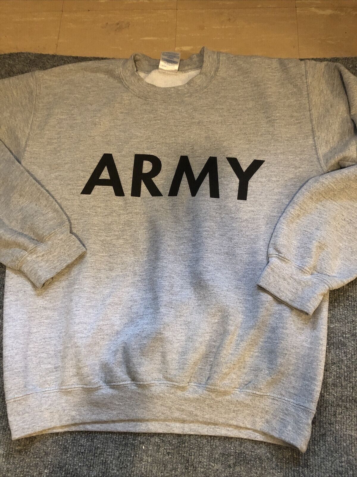 Jerzees Vintage U.S. Army Sweatshirt Gray Long Sleeve Crewneck -Men\'s Medium