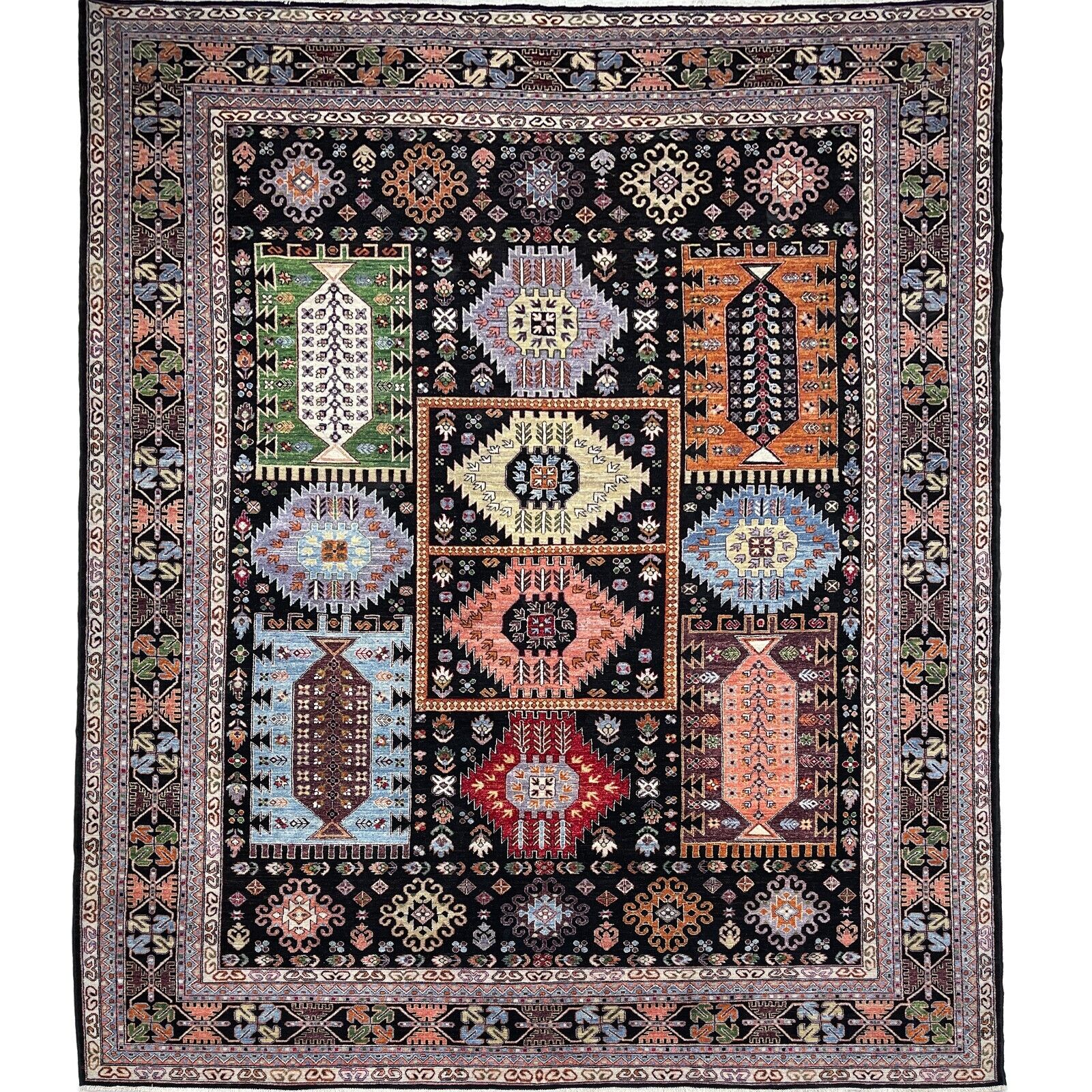 handmade (10\' x 14\') Large Afghan Waziri Tribal Wool Area Rug
