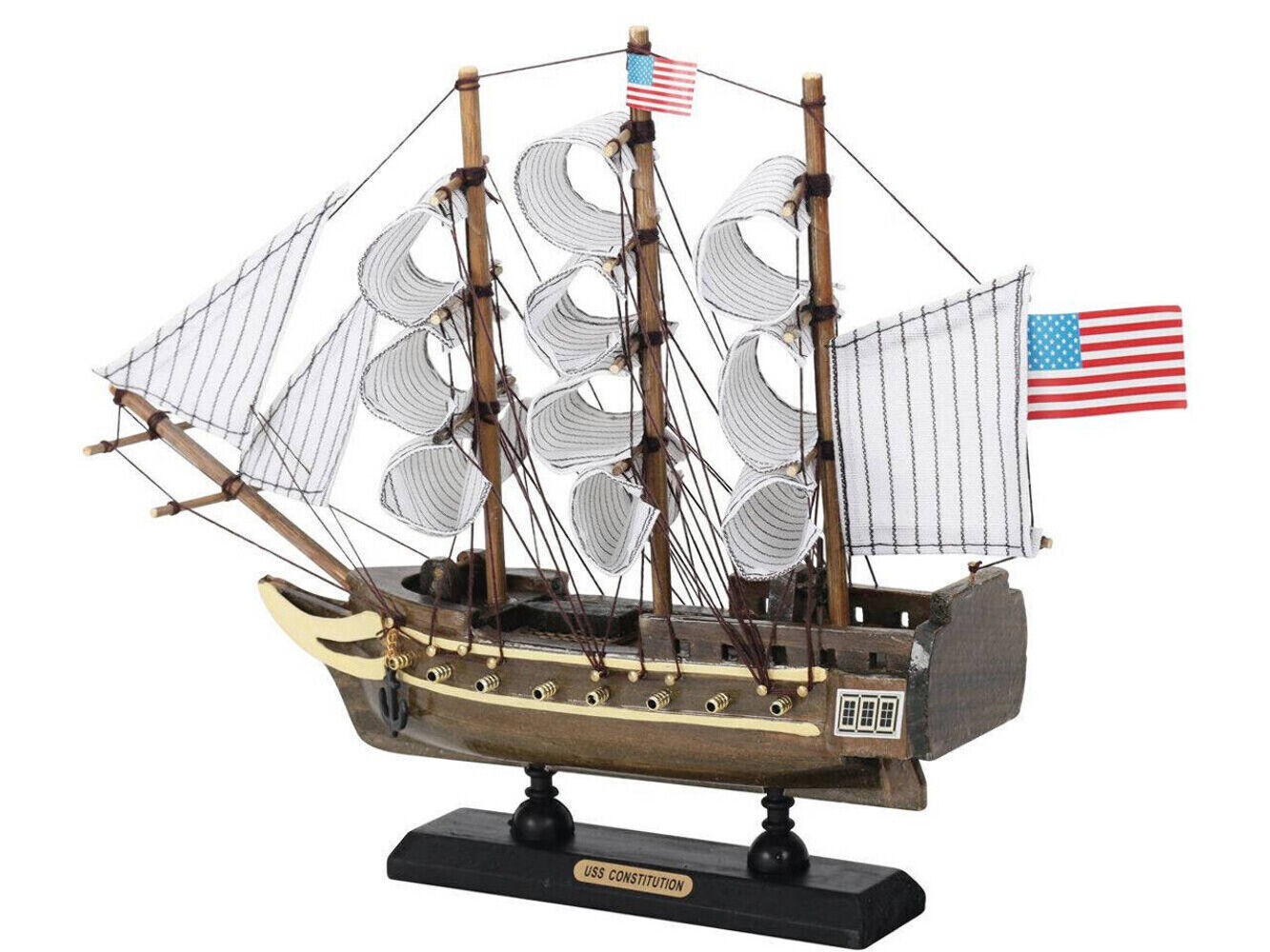 Wooden USS Constitution Tall Ship Model 12\