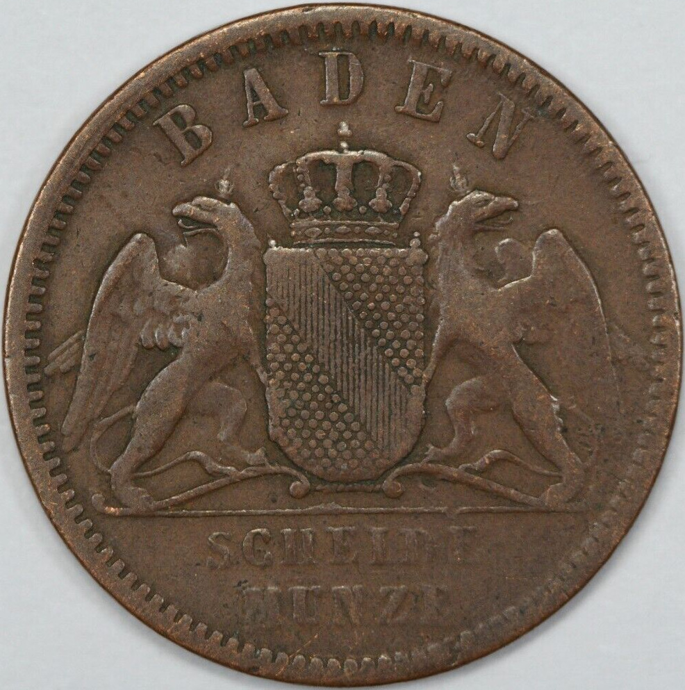 1859 German States Baden 1 Kreuzer