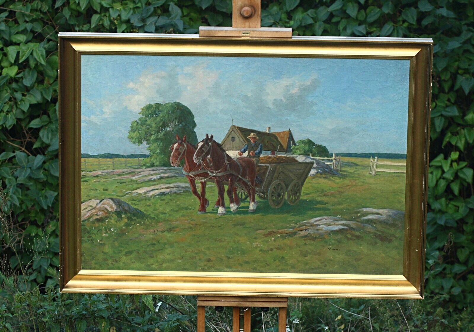 AXEL HANSEN (1896-1936) - HORSES WITH THE FARMER