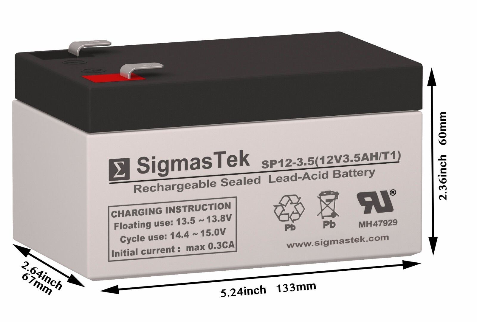 Sentry Battery PM1230 Replacement SLA Battery by SigmasTek
