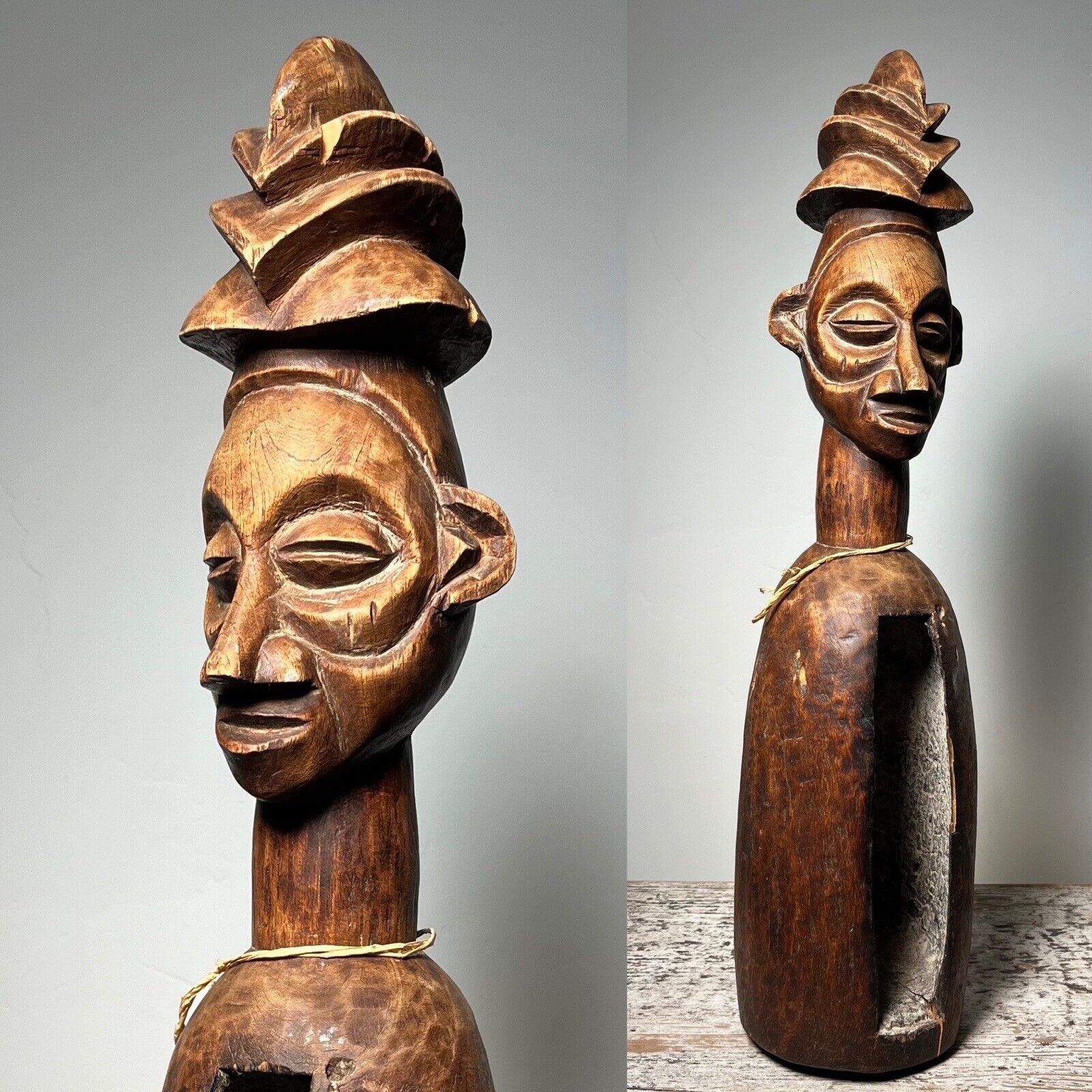 Yaka-Suku Slit Drum. Mukoku. Hand Crafted Instrument for medicine woman. Congo.