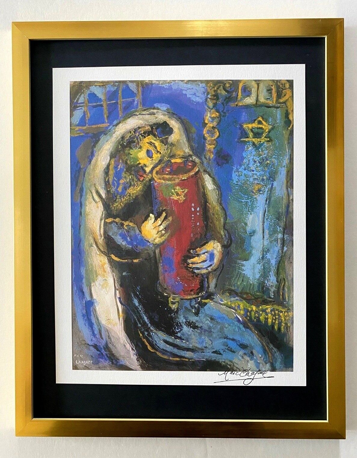 MARC CHAGALL | ORIGINAL VINTAGE 1975 PRINT | SIGNED | MOUNTED IN 11X14 BOARD