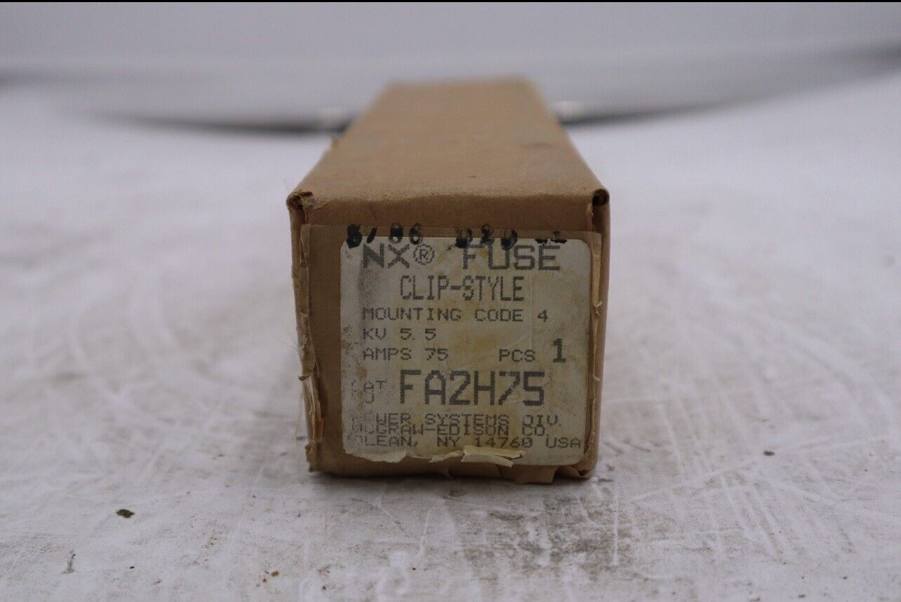 COOPER POWER SYSTEMS, TRANSFORMER PROTECTION FUSE, FA2H75, TYPE NX, 5.5 KV L-176