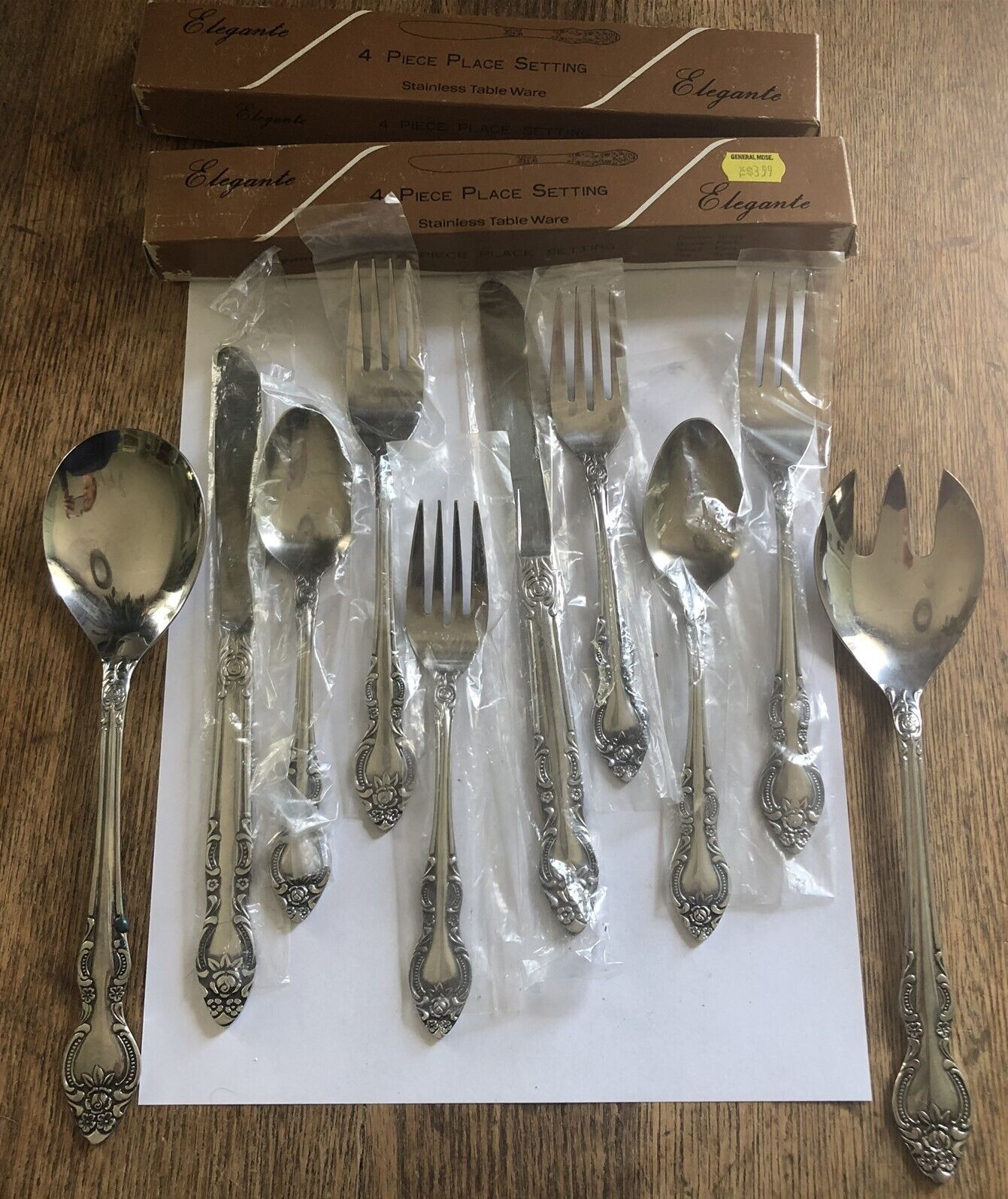 Vintage Elegante Japan Stainless Flatware Place Settings and Serving Spoons 2