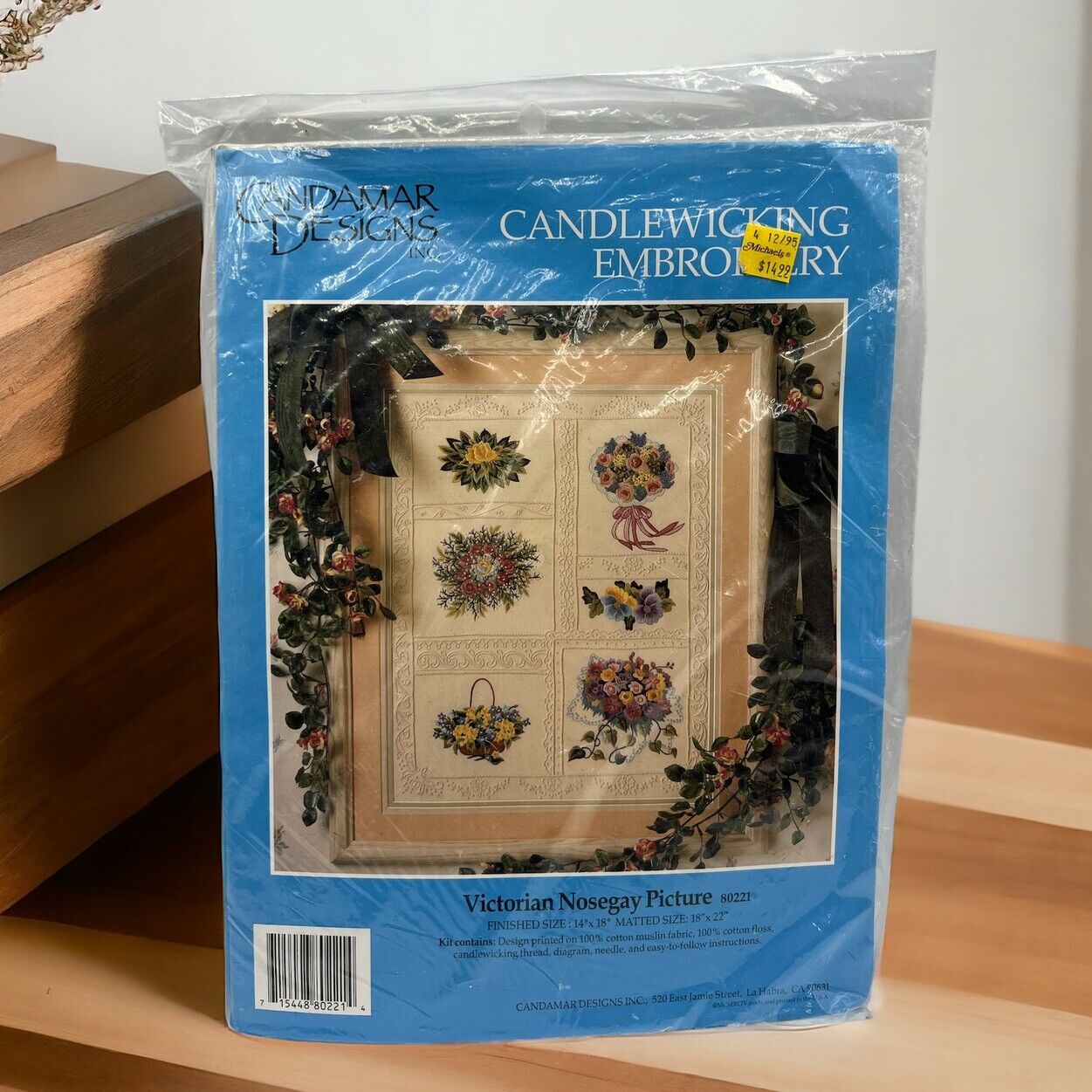Victorian Nosegay Picture Candamar Designs Candlewicking/Embroidery #80221 NIP