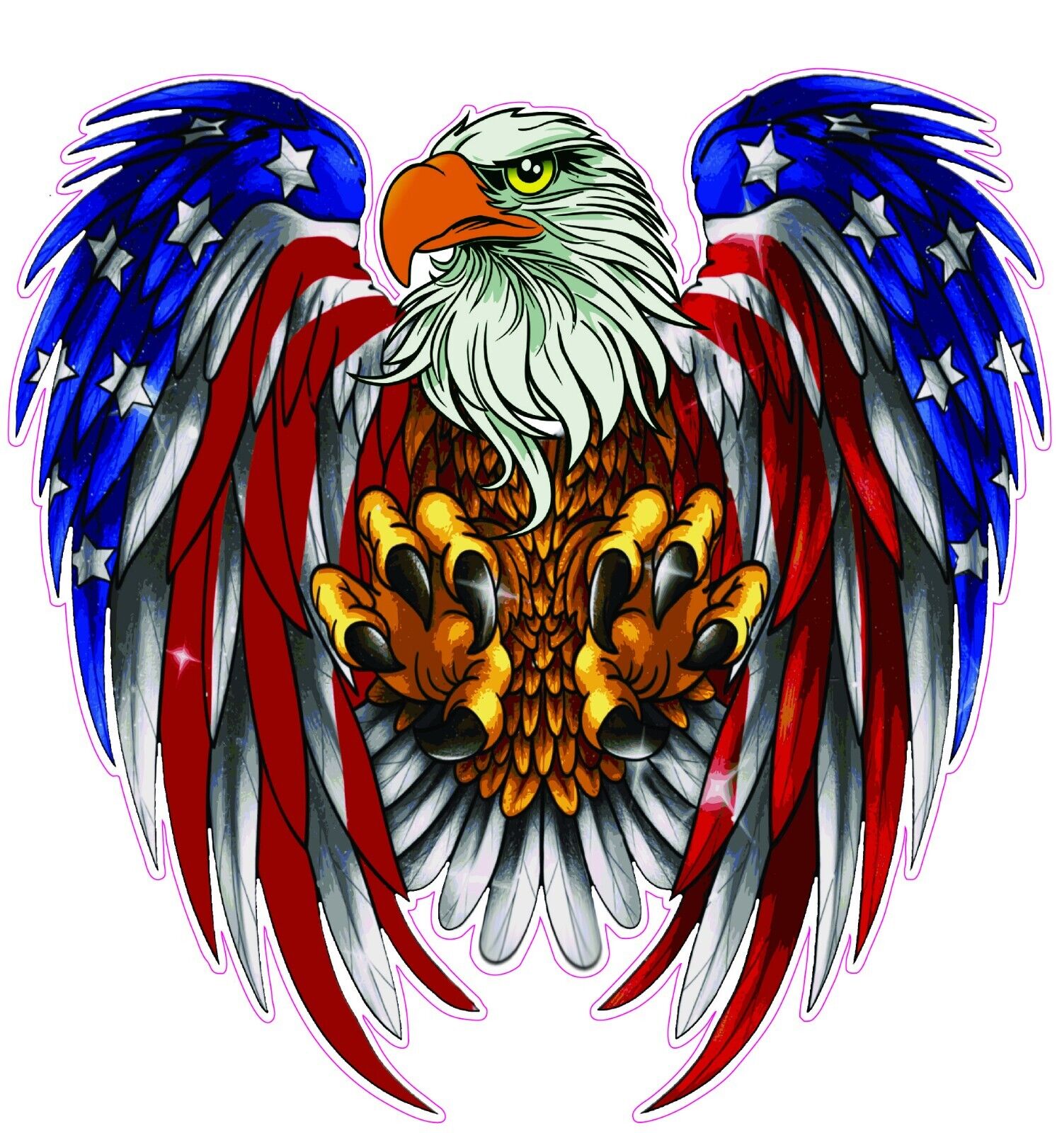 Defending American bald eagle American flag decal Large 48\