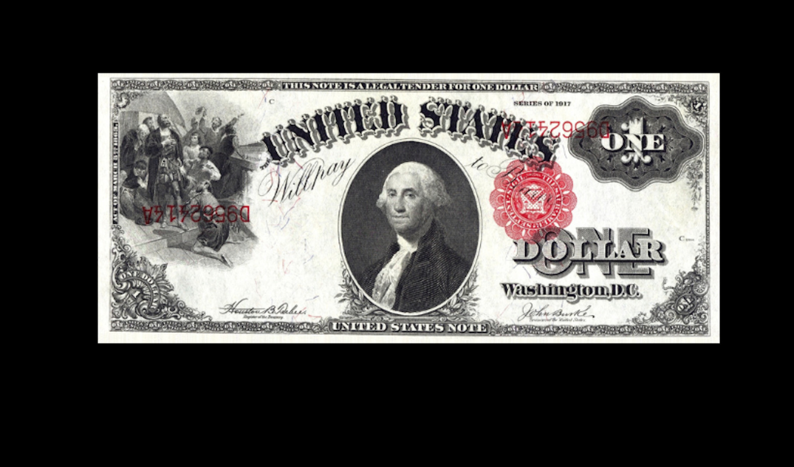 Reproduction Rare USA $1 1917 Legal Tender error Banknote