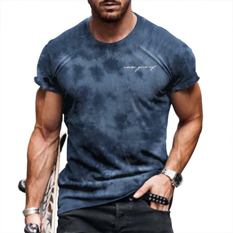 T-Shirt Men Abstract Vintage Graphic Retro Fitness Workout T Shirts Short Sleeve