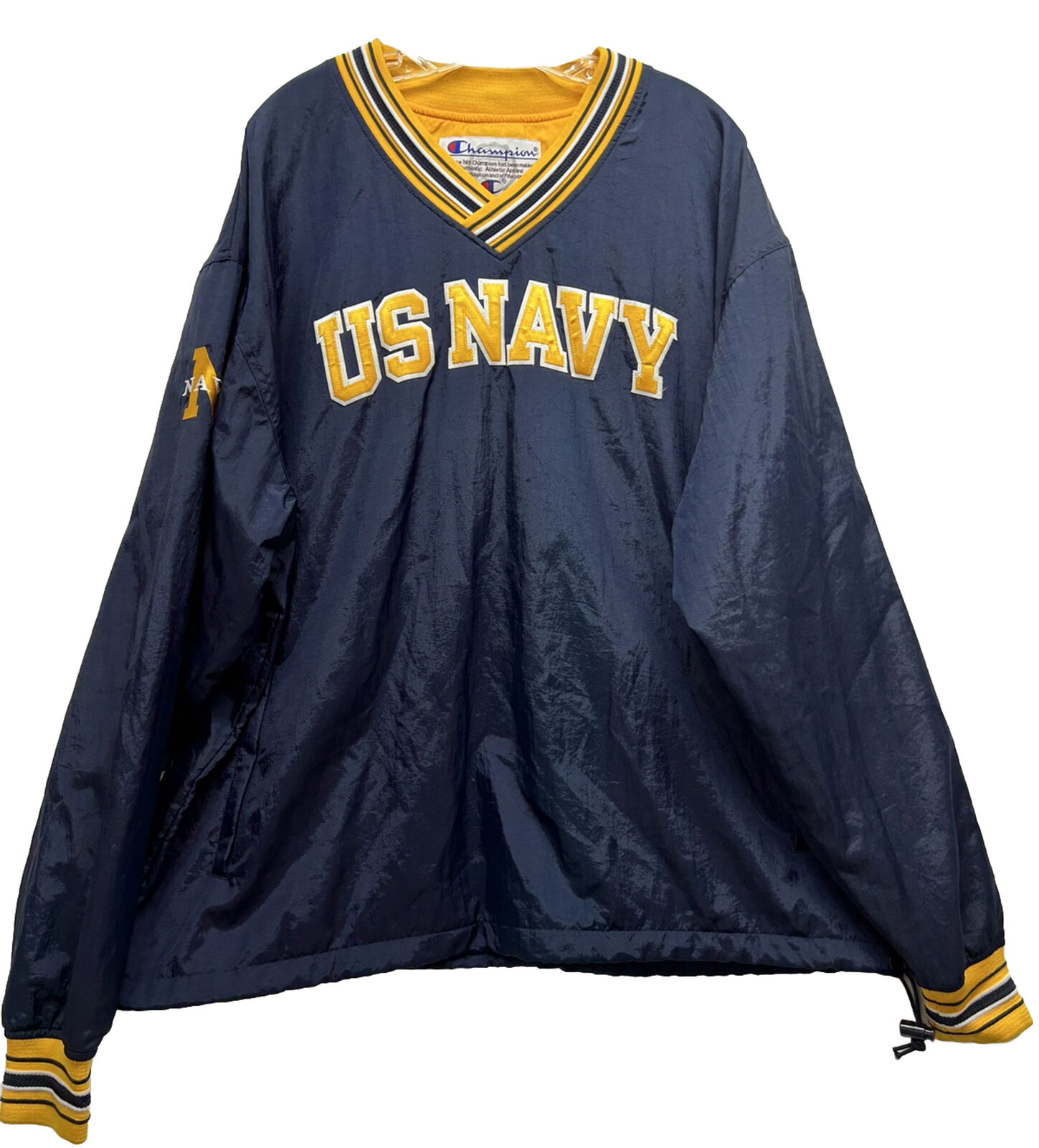 Champion Mens Size XL Blue Vintage US Navy Long Sleeve Windbreaker Jacket (M8)