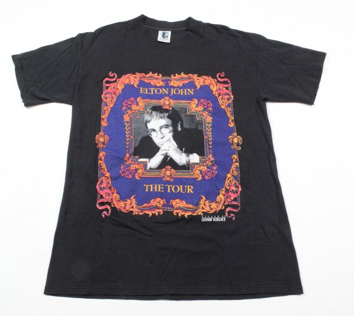 Vintage Elton John 1992-1993 The Tour Shirt Adult Large Black Gianni Versace