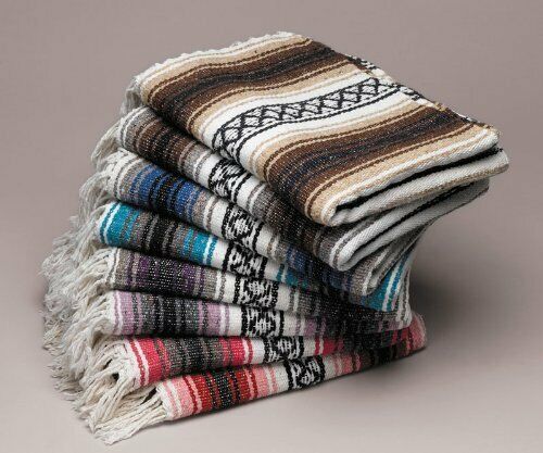 Genuine Falsa Mexican Blanket Hand Woven Serape Throw Yoga Wholesale Bulk Packs