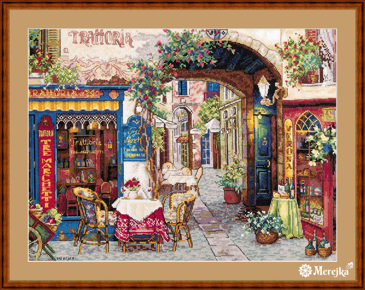 Merejka Counted Cross Stitch Kit Cafe in Verona K-161