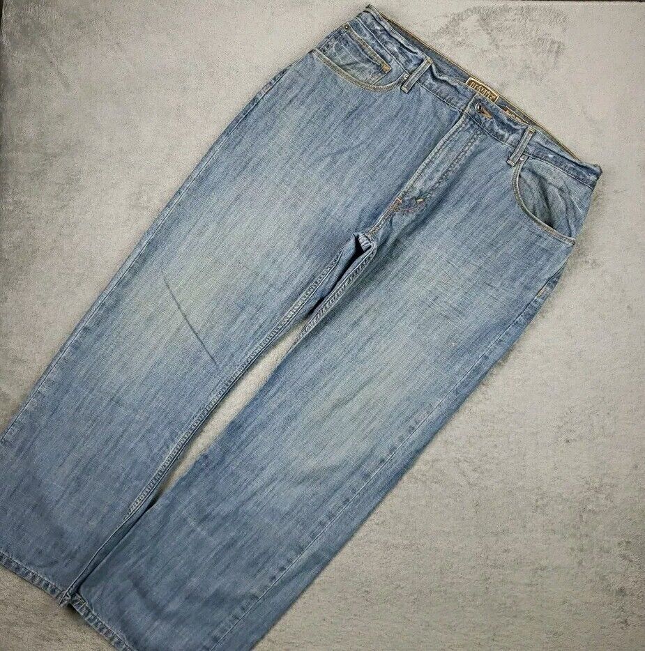 Vintage Levi\'s 557 Relaxed Bootcut Jeans Men\'s 36x30 Blue Denim Pants Cotton