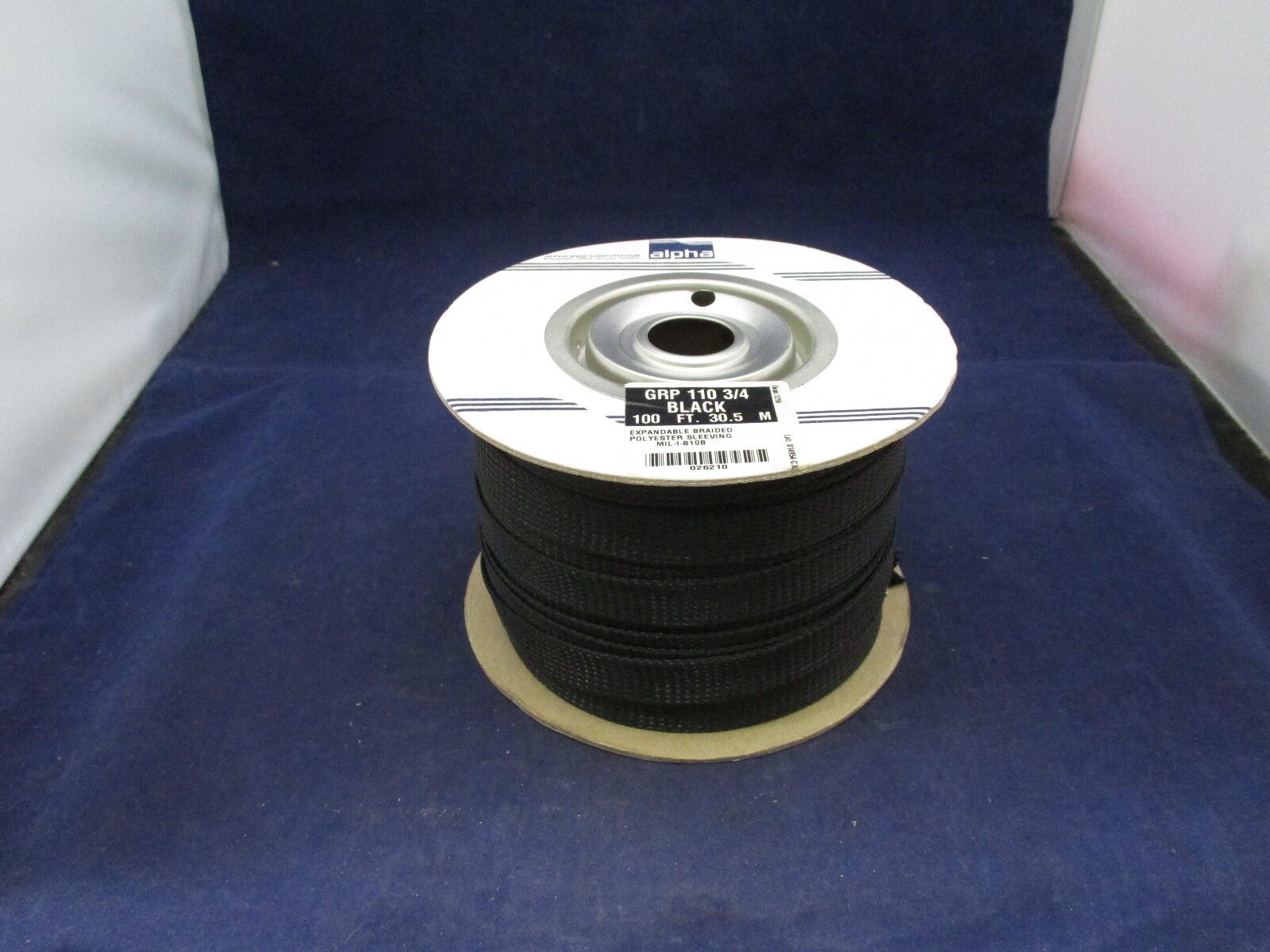 Alpha Wire GRP 100 3/4 Black 100 Ft Expandable Braided Polyester Sleeving