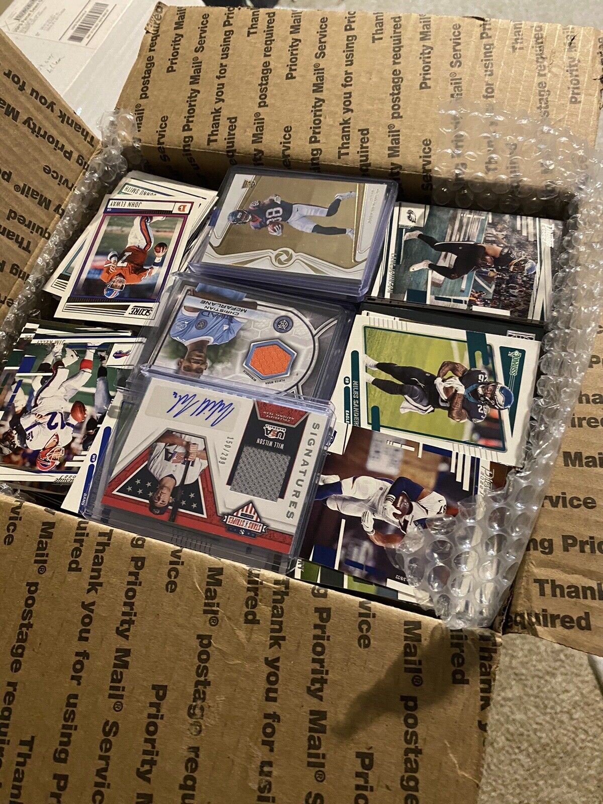 Huge LOT Of Approximately 3000 MLB And NFL Medium  FLAT RATE BOX Auto & Patches