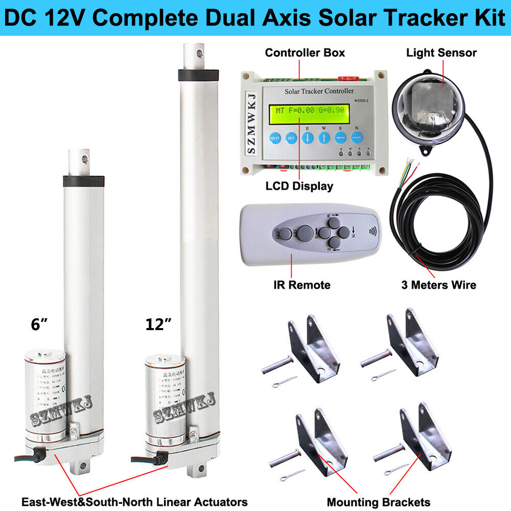 Complete Dual Axis Solar Tracker -Solar Panel Tracking System Sunlight Track Kit