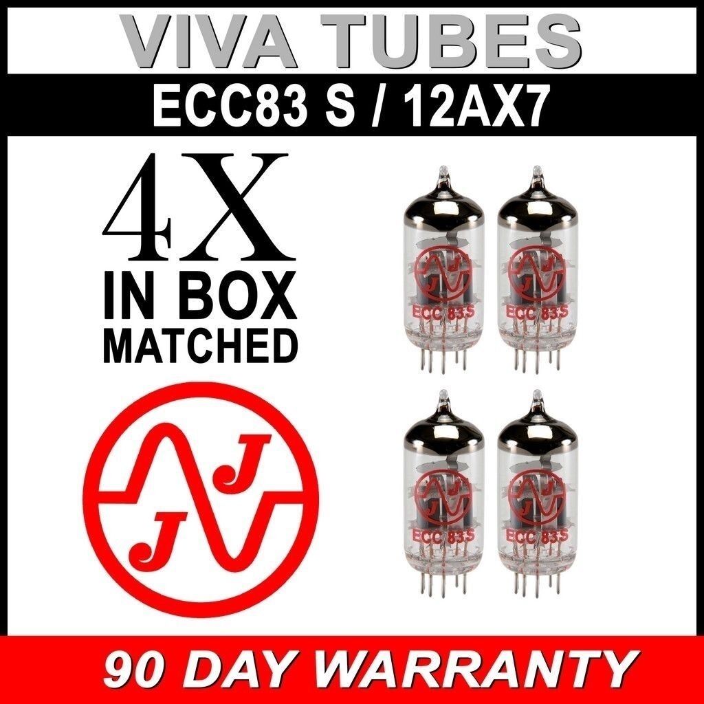 New In Box Gain Matched Quad 4 JJ Electronics Tesla 12AX7 ECC83-S Vacuum Tubes