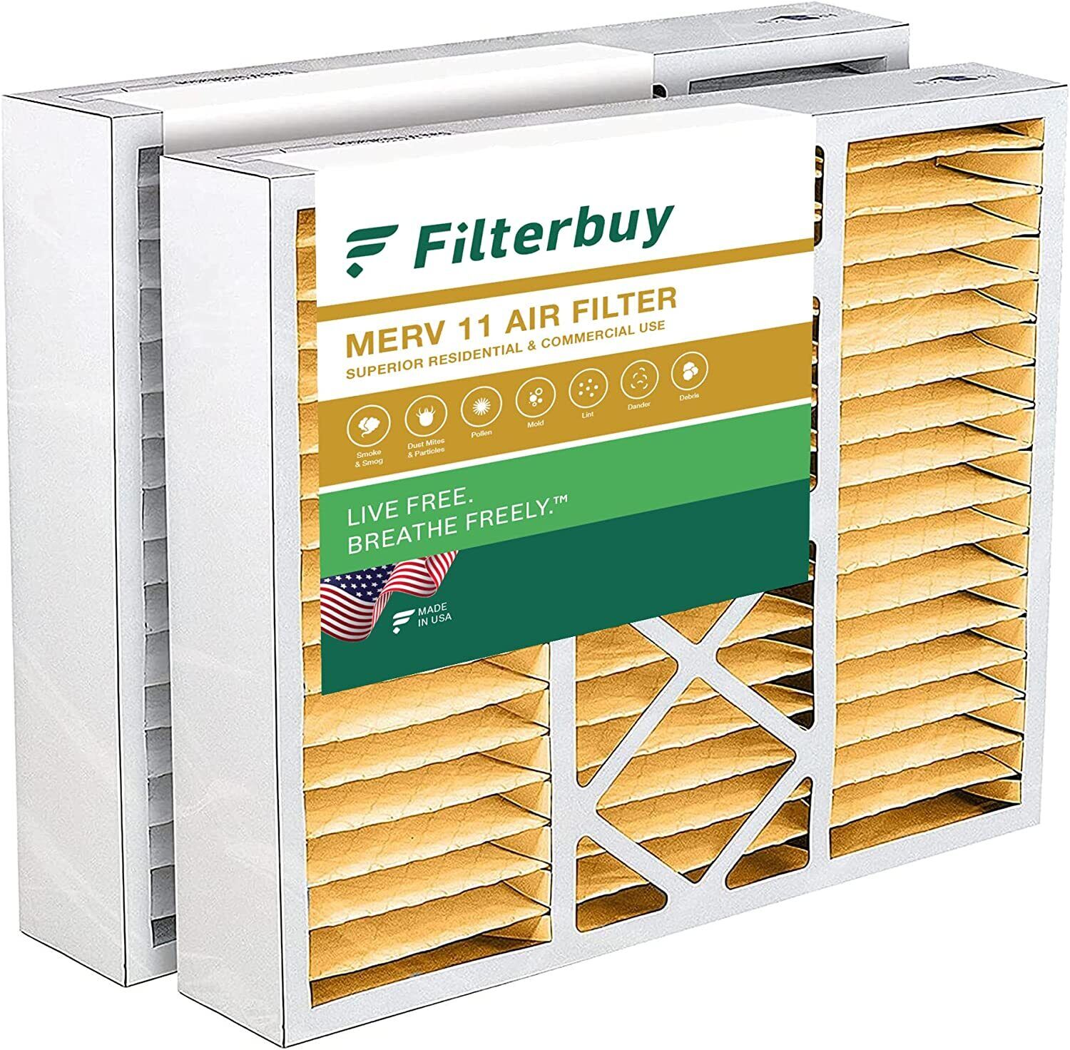 Filterbuy 20x25x5 Air Filters, AC Furnace Replacement for Honeywell (MERV 11)
