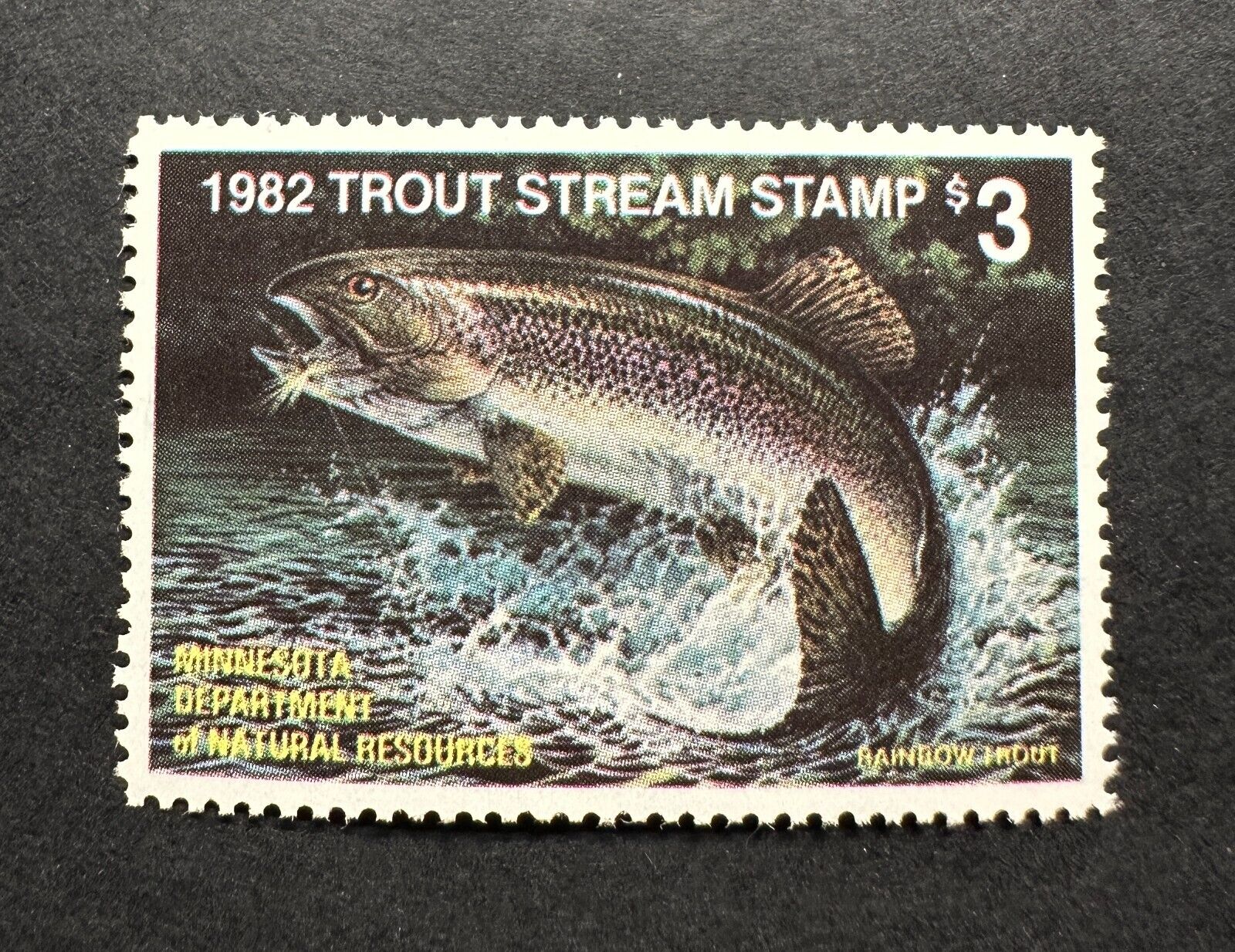 WTDstamps - 1982 MINNESOTA - Lot4 - State Trout Stream Fishing Stamp - MNH