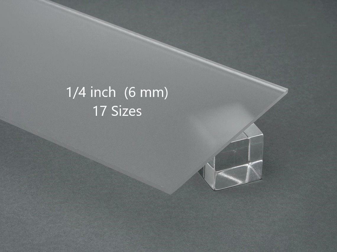 FROSTED Acrylic Plexiglass Sheet 1/4” (6 mm) Thick 17 Sizes for Privacy, Signs..