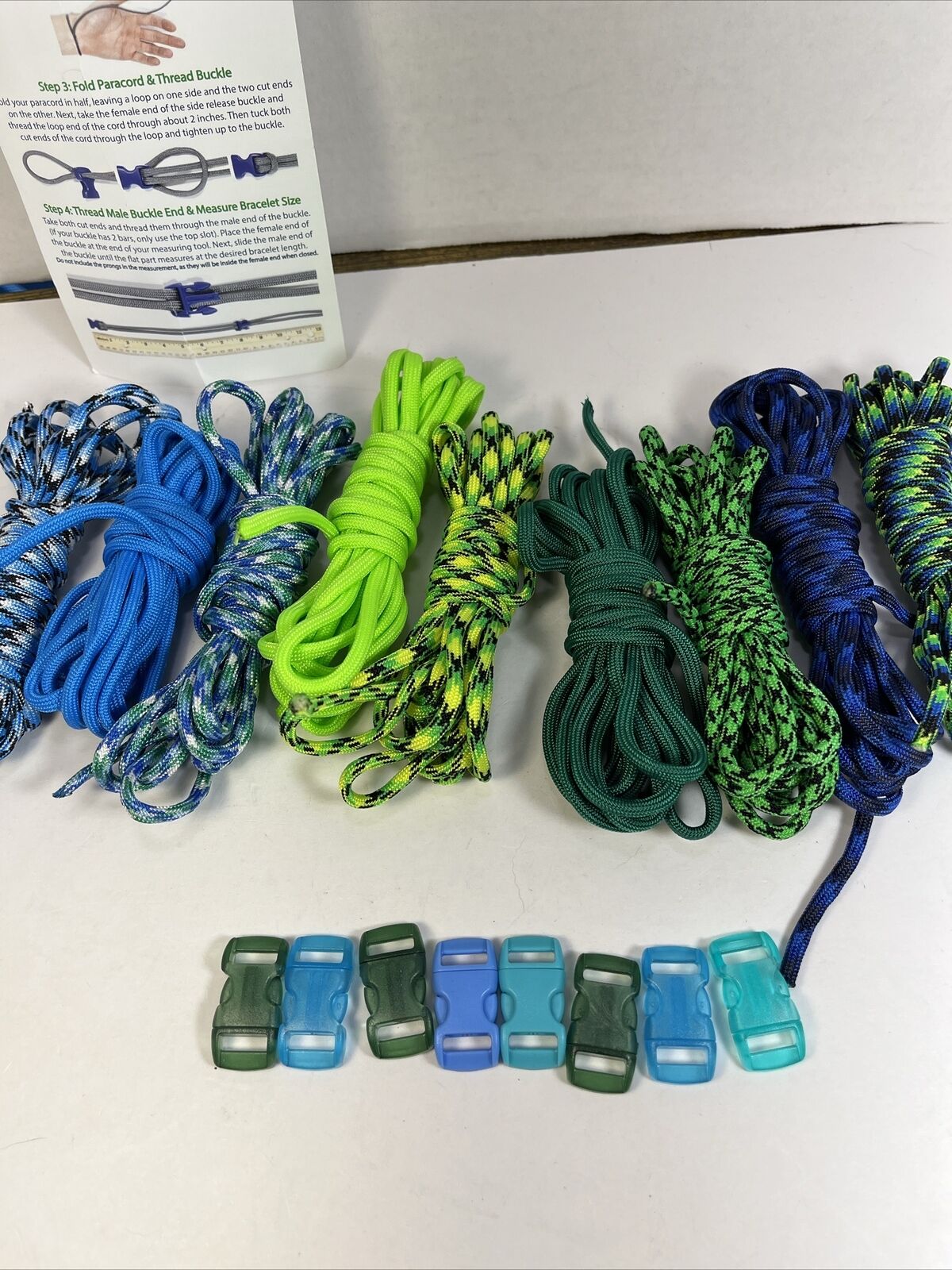 Paracord Planet Craft Kit Friendship Bracelets Green Blue 