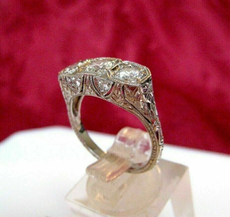 Victorian Vintage Style 2.45Ct Lab Created Diamonds Engagement 925 Silver Ring
