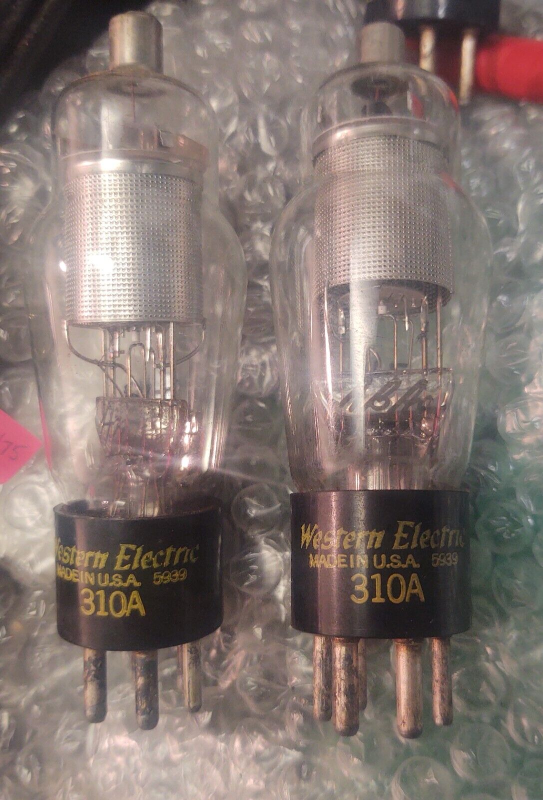 Matched pair of Western Electric 310A tube - small punch -#2