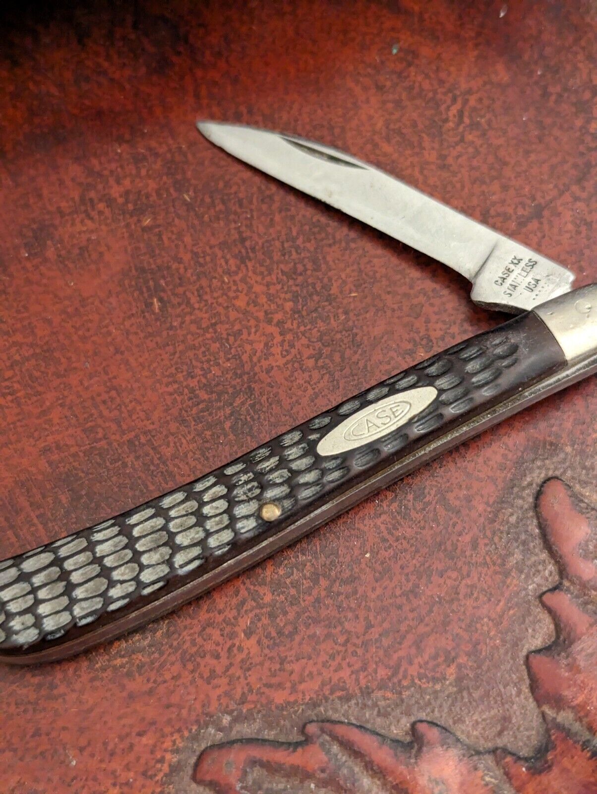 Vintage 1970\'s Case XX Slim Line Trapper 61048  Pocket Knife - Great Snap