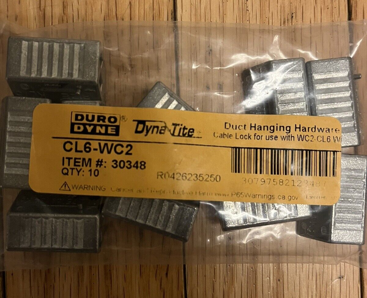 NEW Pack Of 10- Duro Dyne CL6-WC2 Cable Lock, Dyna-tite. (gripple, Hangers, HVAC